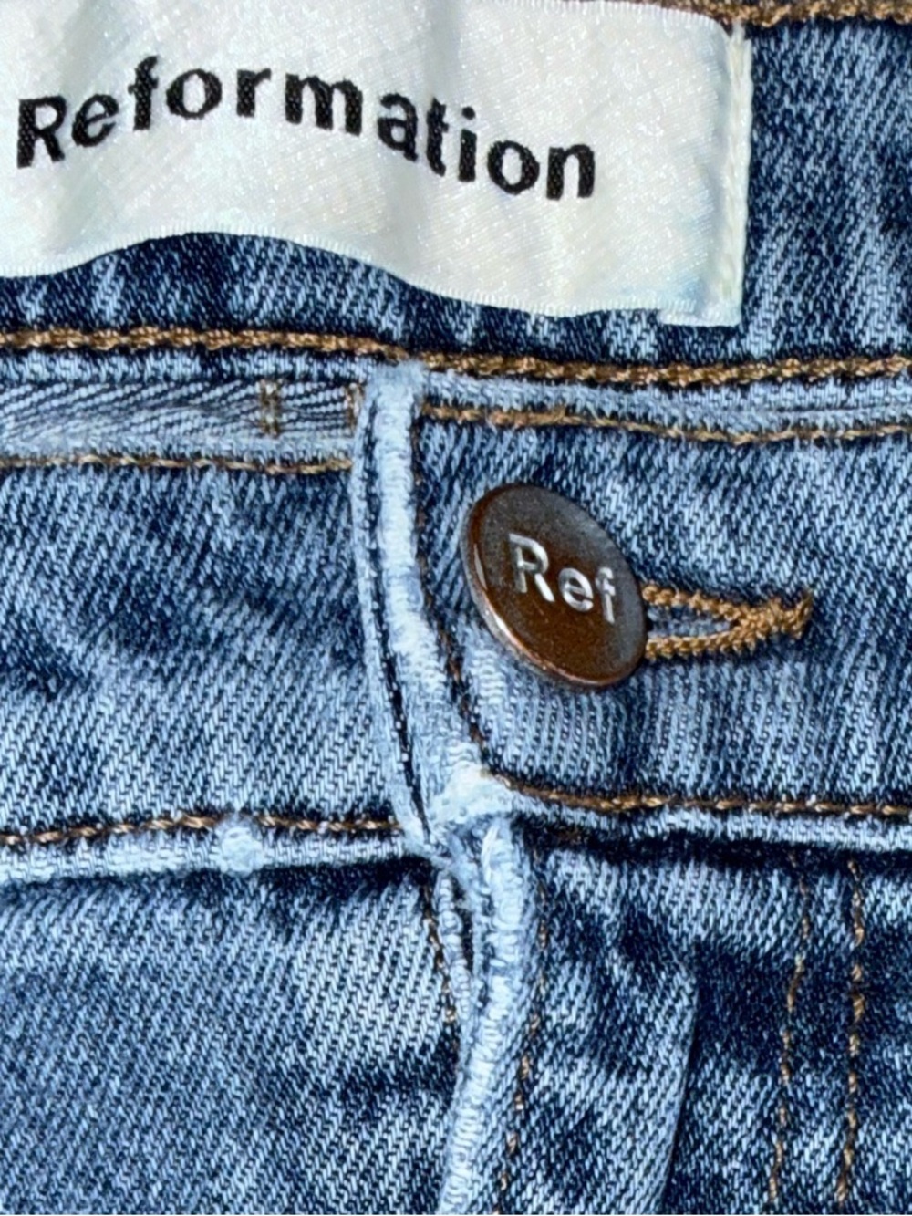 Reformation Cropped Kick Flare Jeans Sz 31 Raw Hem High Rise 26” Inseam - Picture 12 of 13